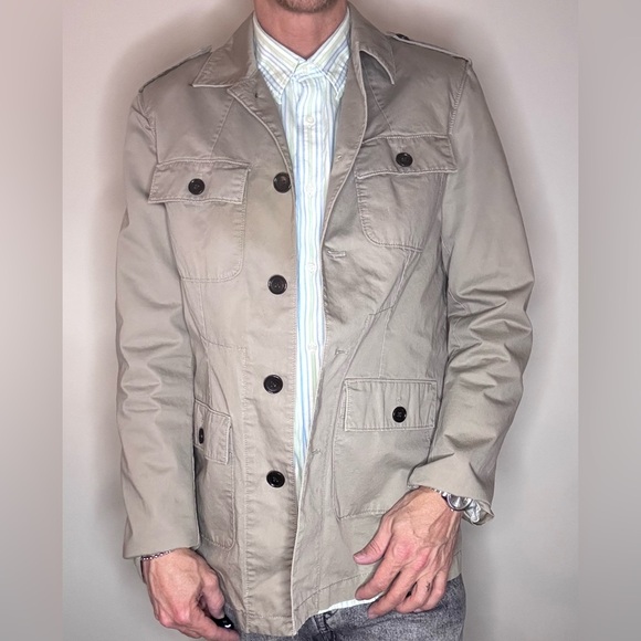 Banana Republic old money safari jacket, tan, Medium, Trench coat - Picture 2 of 5